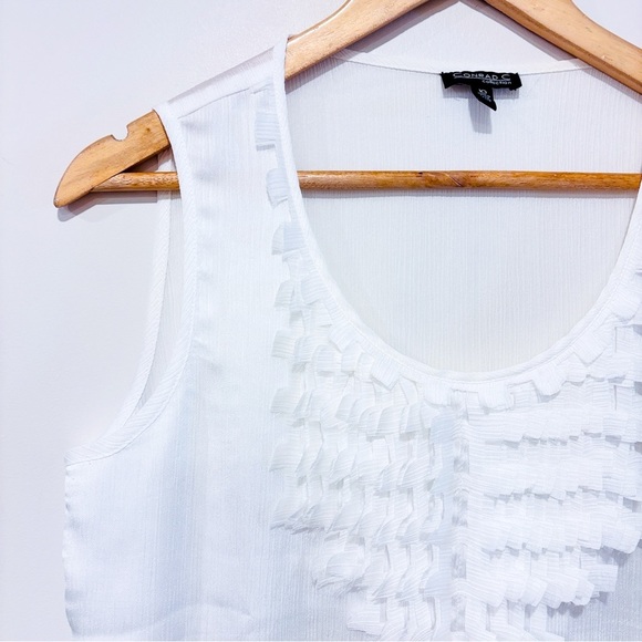 CONRAD C Lightweight white camisole with front details - Picture 2 of 6